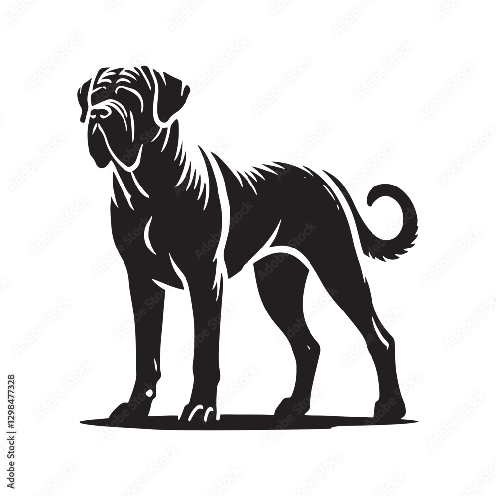 Obraz premium Fila Brasileiro Dog Silhouette - Minimalist Fila Brasileiro Dog Vector - Fila Brasileiro Dog Illustration.
