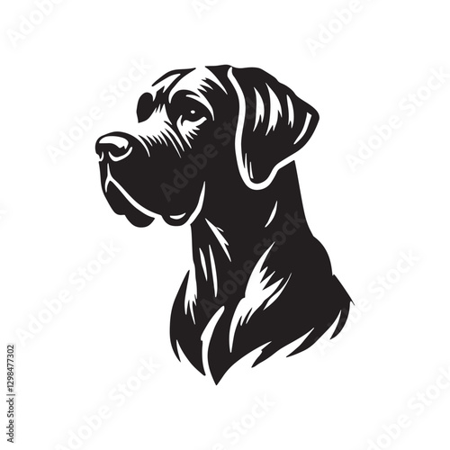 Fila Brasileiro Dog Silhouette - Minimalist Fila Brasileiro Dog Vector - Fila Brasileiro Dog Illustration.