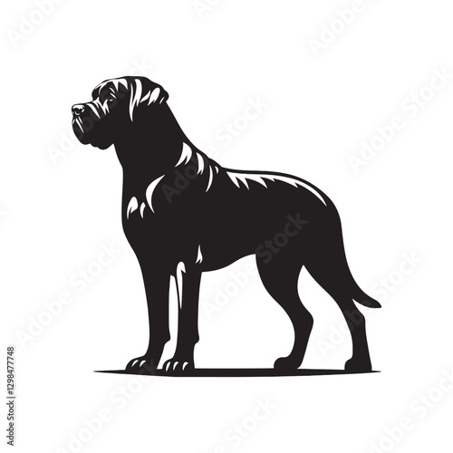 Fila Brasileiro Dog Silhouette - Minimalist Fila Brasileiro Dog Vector - Fila Brasileiro Dog Illustration.