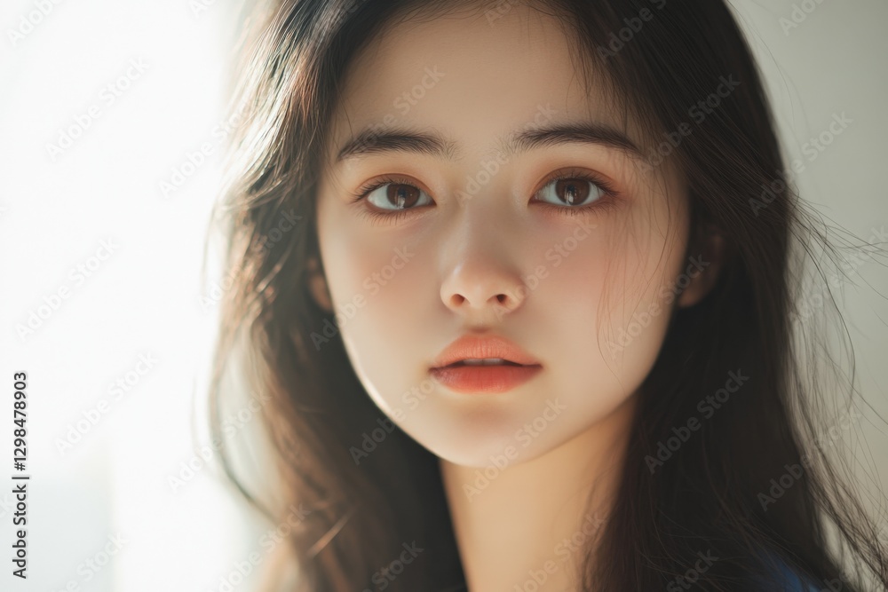 Portrait of a Young Woman with Brown Eyes Portrait of a Young Woman with Brown Eyes