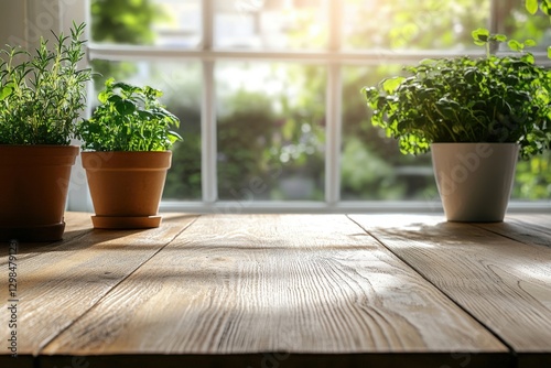 Herbs on a Table near a Window