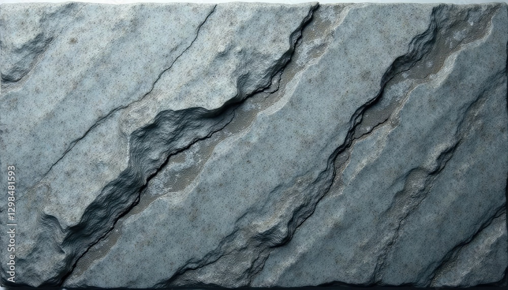 Fototapeta premium Grey granite slab isolated on white background, texture, granite