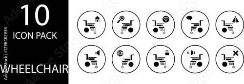 wheelchair Editable  Icon Set
