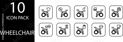 wheelchair Editable  Icon Set
