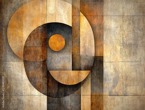 Abstract Geometric Art With Circles and rectangles