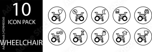 wheelchair Editable  Icon Set
