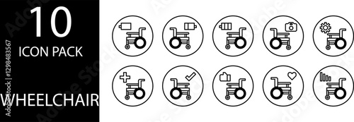 wheelchair Editable  Icon Set

