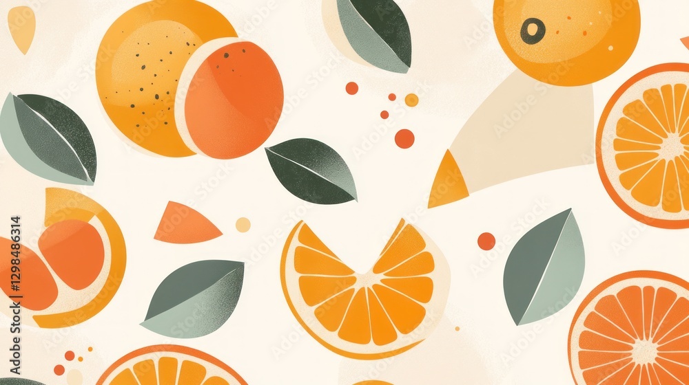 Orange Slices Pattern Background Orange Slices Pattern Background