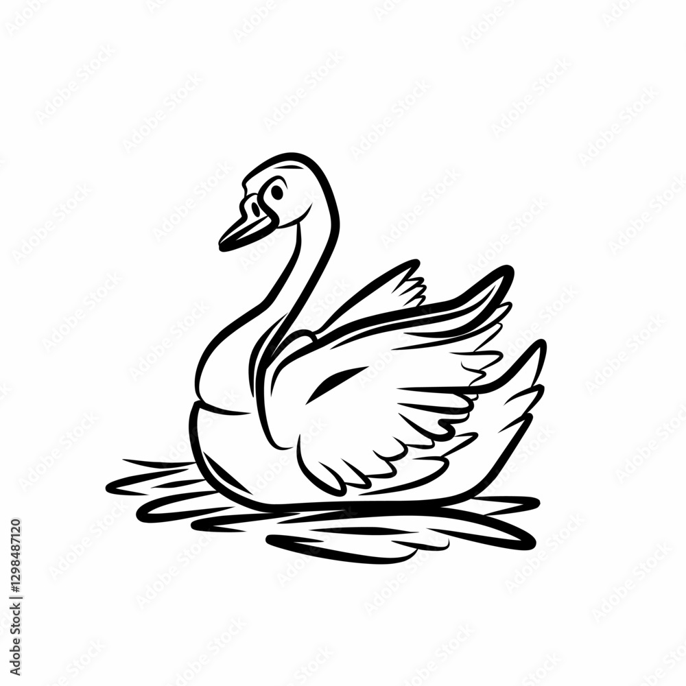 illustration of a duck swimming in the water. vector illustration of duck. illustration of a duck swimming in the water. vector illustration of duck.