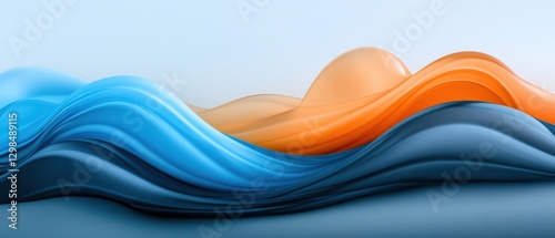 abstract wave background in blue and orange