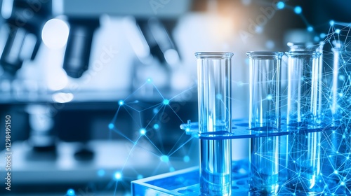 Science Research Lab Test Tubes Network Connection
