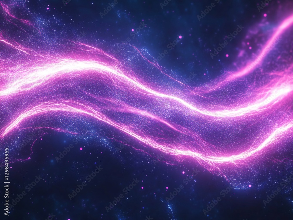 Obraz premium energy trails neon sci-fi pattern misty abstract --ar 4:3