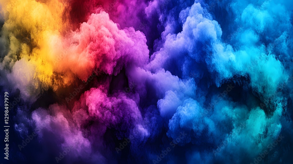Vibrant Colorful Smoke Clouds Abstract Background Vibrant Colorful Smoke Clouds Abstract Background
