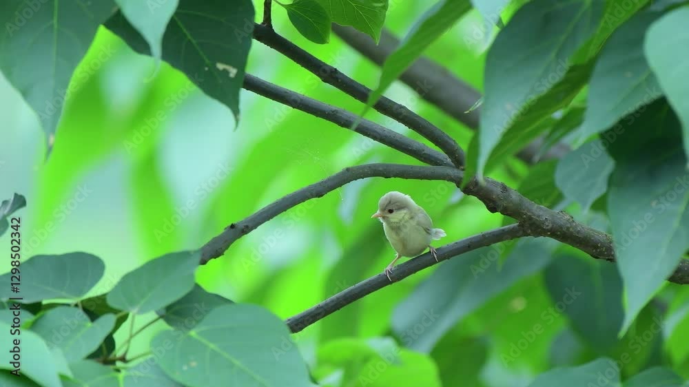Yellow Throated Bushtit Fluttering in Bushes Yellow Throated Bushtit Fluttering in Bushes