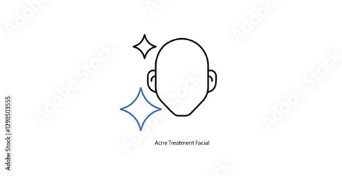 Acne Treatment Facial Icons, Clear and Smooth Skin Solutions