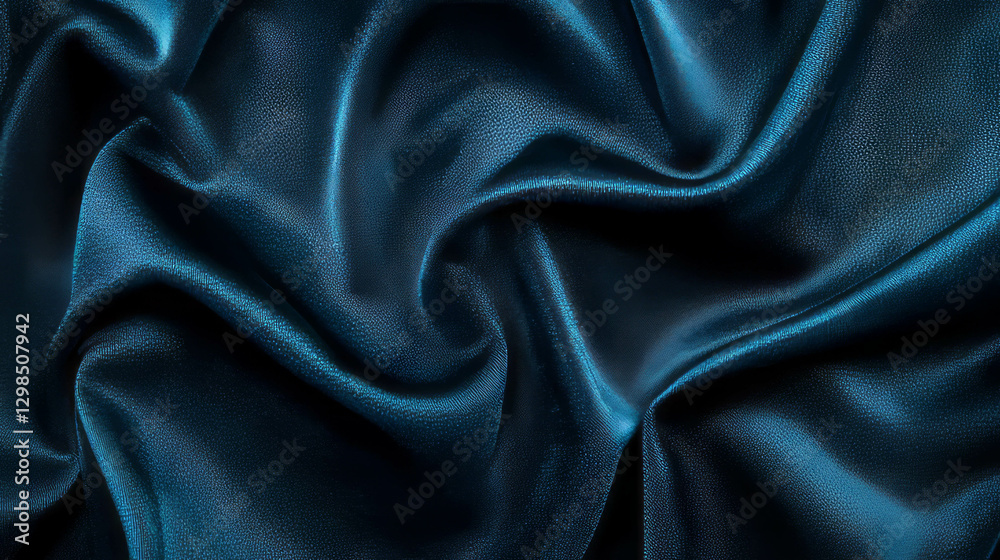 Obraz premium Luxurious velvet curtain texture in deep blue for interior design and decoration