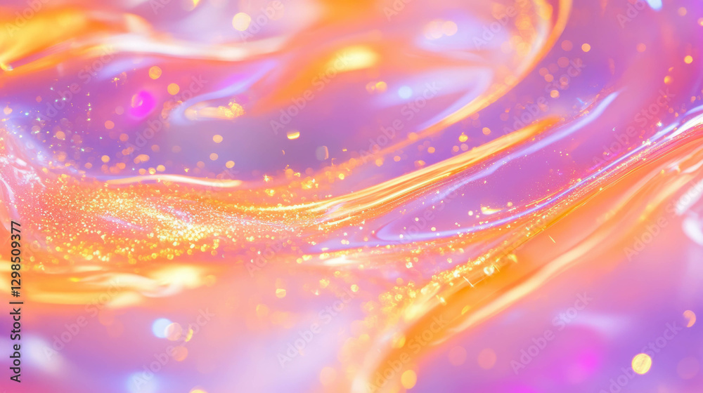 Obraz premium Magical background with sparkling fairy dust and swirling colors for creative design