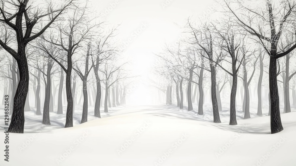 Misty winter pathway snowy forest landscape photography tranquil environment serene viewpoint nature concept Misty winter pathway snowy forest landscape photography tranquil environment serene viewpoint nature concept