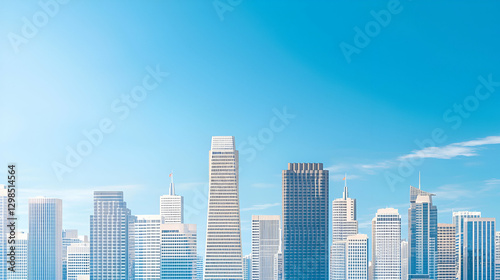 Wallpaper Mural Modern Urban Skyline Against Clear Blue Sky in Daylight Torontodigital.ca