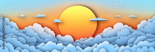 Picturesque sunset clouds cut out