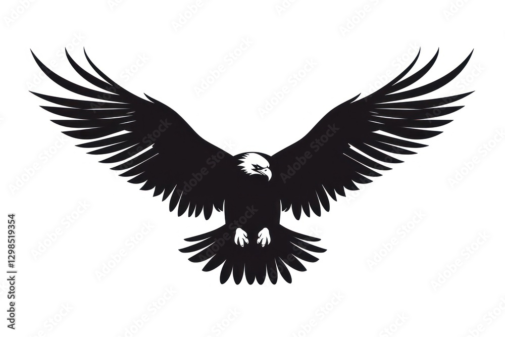 Naklejka premium Eagle Silhouette clip art vulture flying bird.