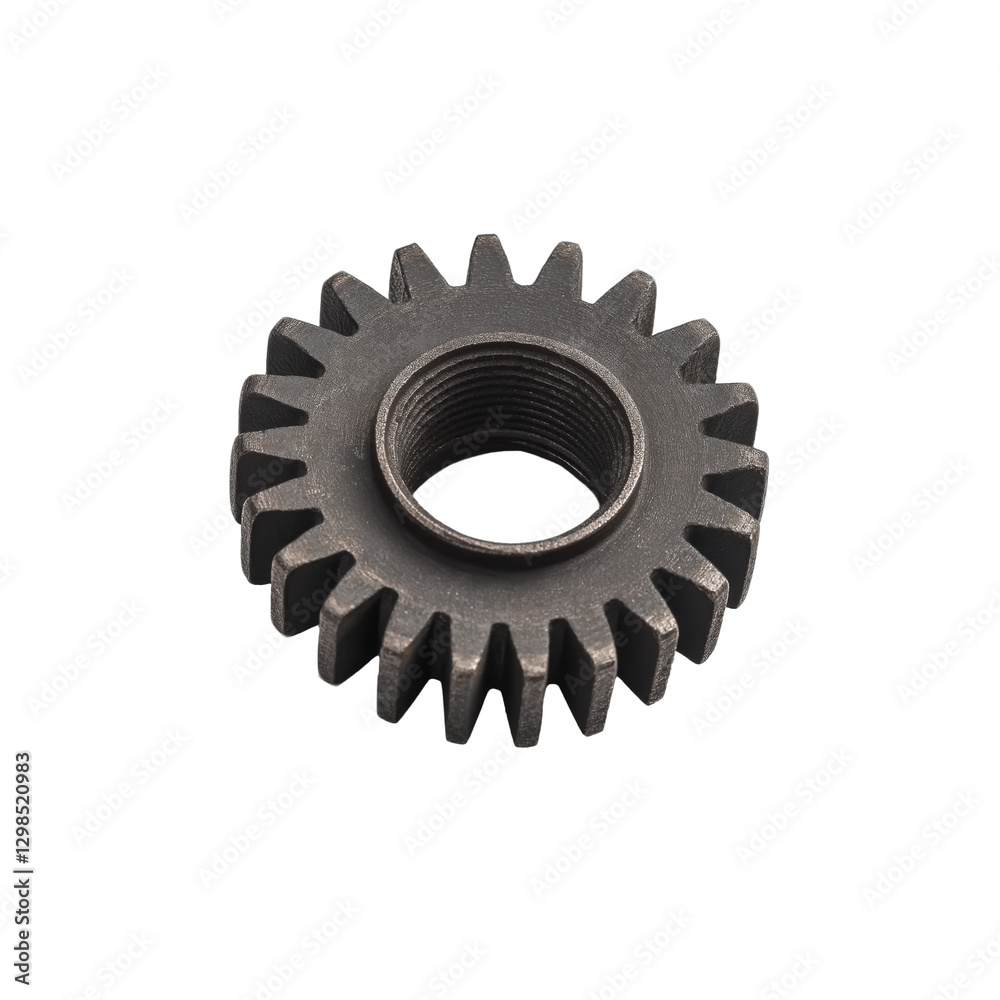 Gear Wheel Precision: An up-close studio shot showcases a meticulously crafted gear wheel, its metallic surface gleaming with industrial purpose. Gear Wheel Precision: An up-close studio shot showcases a meticulously crafted gear wheel, its metallic surface gleaming with industrial purpose.