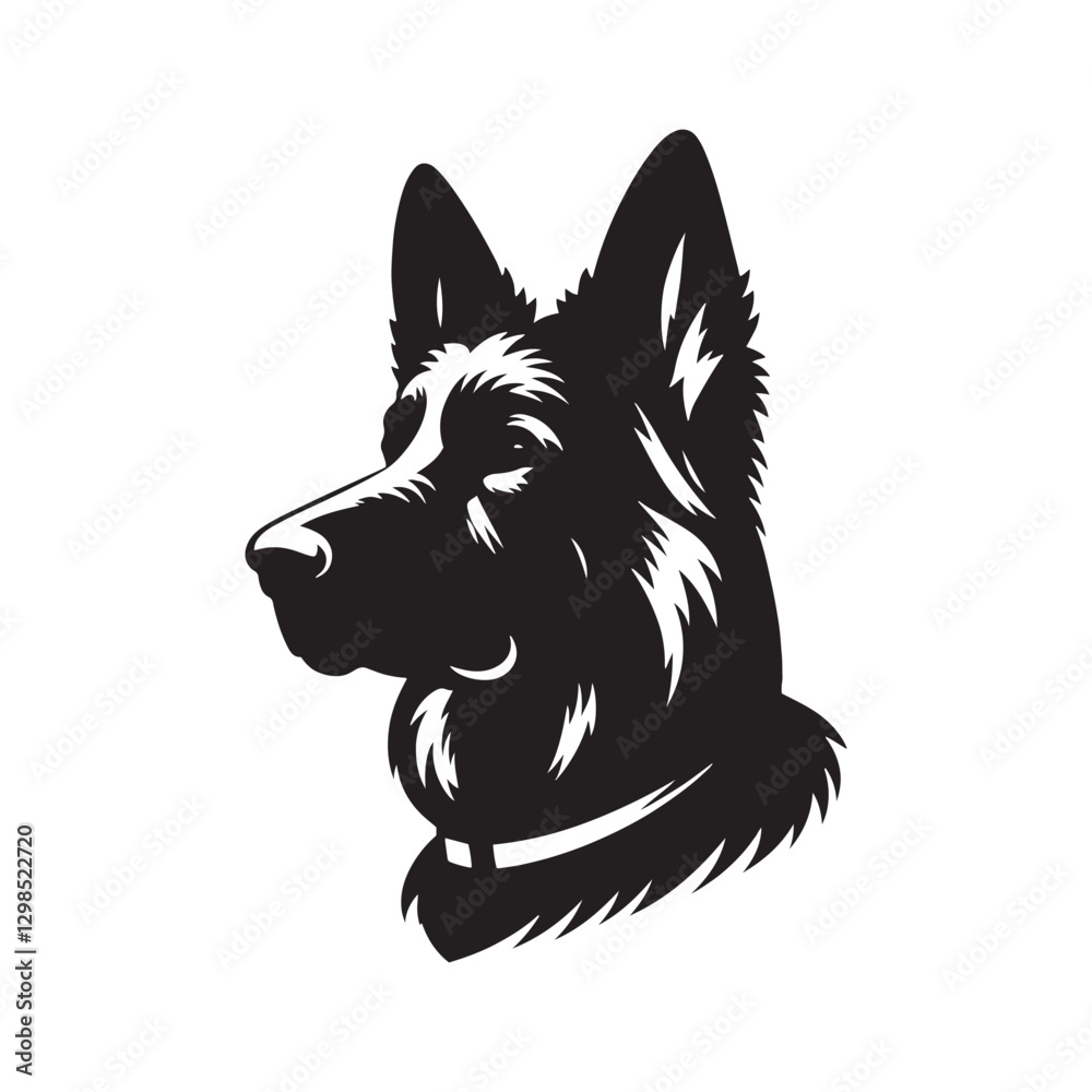 Naklejka premium German Shepherd Silhouette - German Shepherd Vector - Minimalist German Shepherd Dog Design.