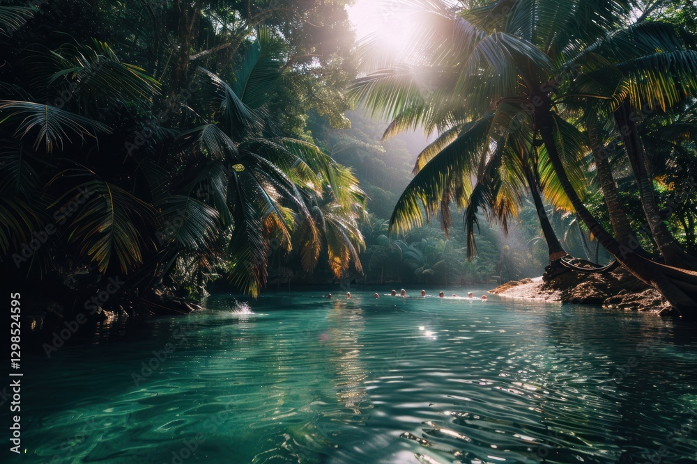 Fototapeta premium Lagoon Tropical island landscape outdoors tropical.