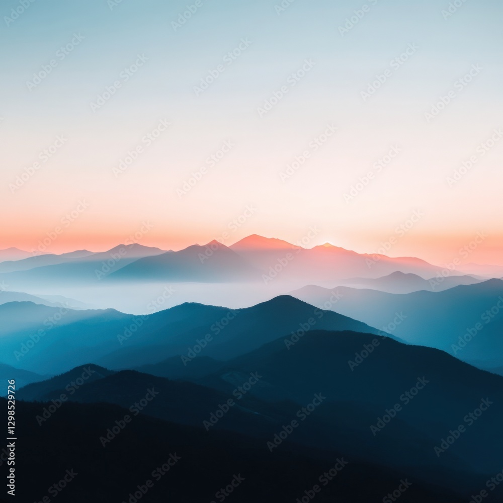 layered mountains at sunrise landscape wallpaper