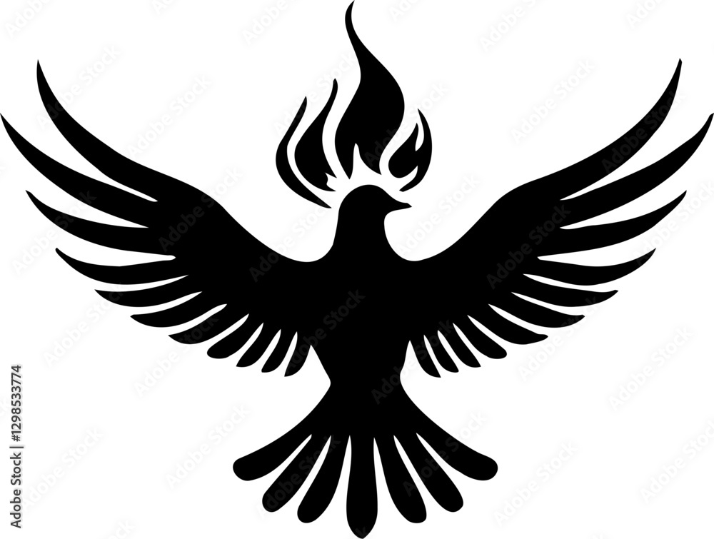 Fototapeta premium pentecost silhouette on a white background
