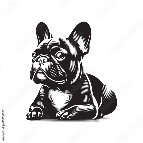 Minimalist French Bulldog Silhouette - French Bulldog Vector - French Bulldog Illustration.