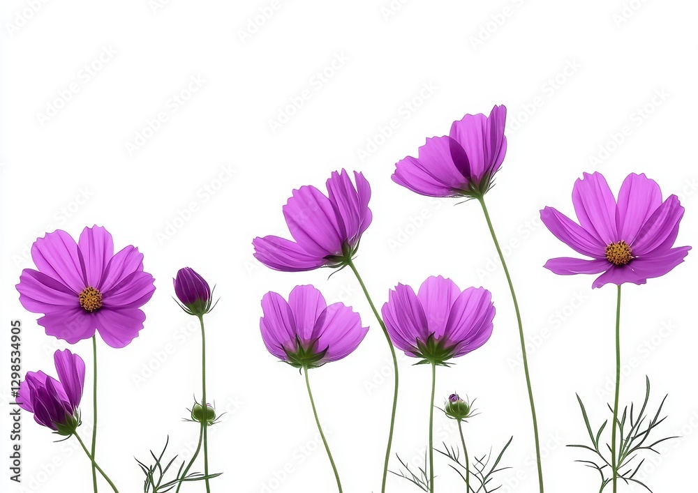 violet flowers isolated on white
