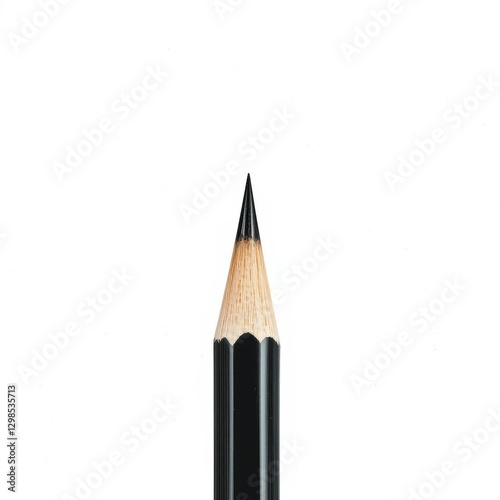 Close-up of a sharpened black pencil