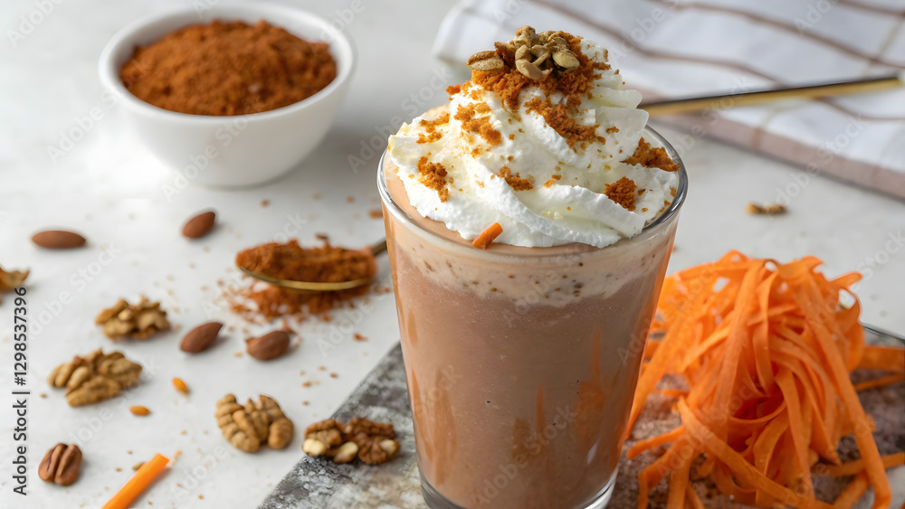 Indulgent Creamy Chocolate Milkshake with Spiced Nuts and Whipped Cream – A Cozy Autumn Treat