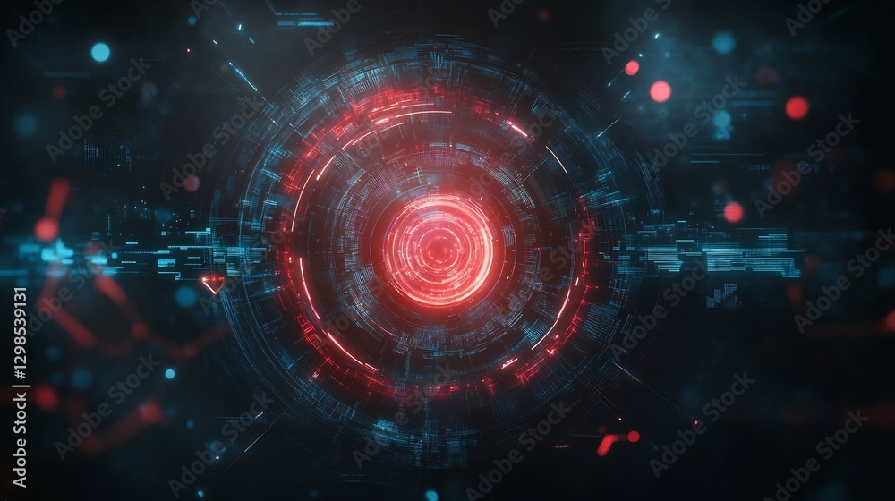Obraz premium futuristic holographic interface AI data patterns --ar 16:9