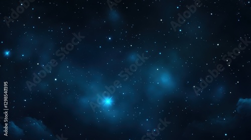 A mesmerizing night sky filled with countless stars and gentle clouds, perfect for creating a serene atmosphere in design projects, presentations, or as a backdrop for various themes,