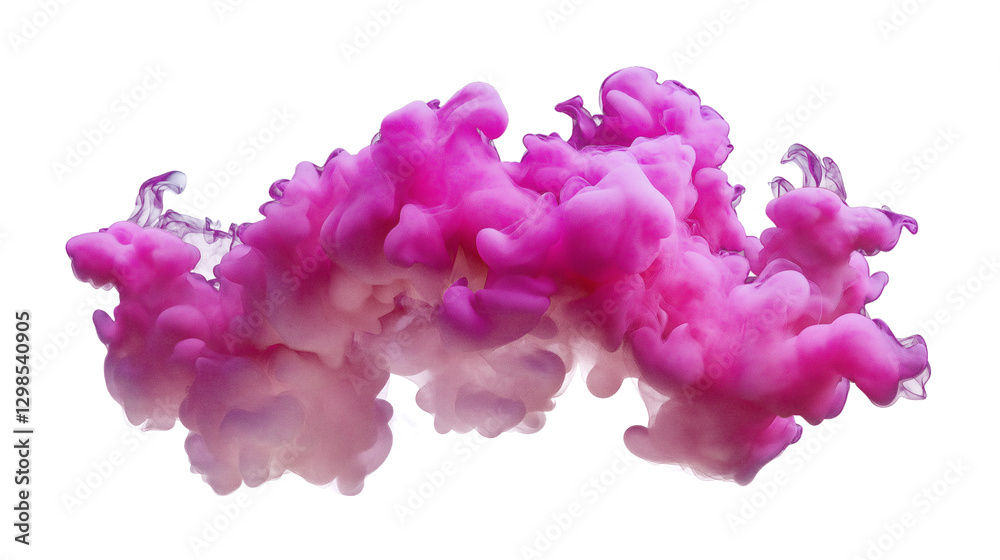 Fototapeta premium neon pink smoke cloud isolated on transparent white background