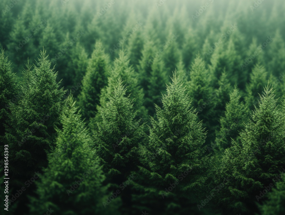 dense evergreen forest in atmospheric light dense evergreen forest in atmospheric light