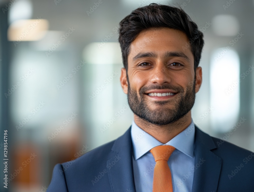 Handsome businessman smiling in office Handsome businessman smiling in office