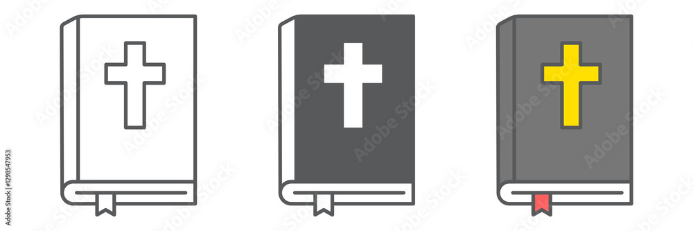 Bible icon collection, book and pray, holy bible vector icon set, vector graphics, editable stroke outline sign, eps 10. Bible icon collection, book and pray, holy bible vector icon set, vector graphics, editable stroke outline sign, eps 10.