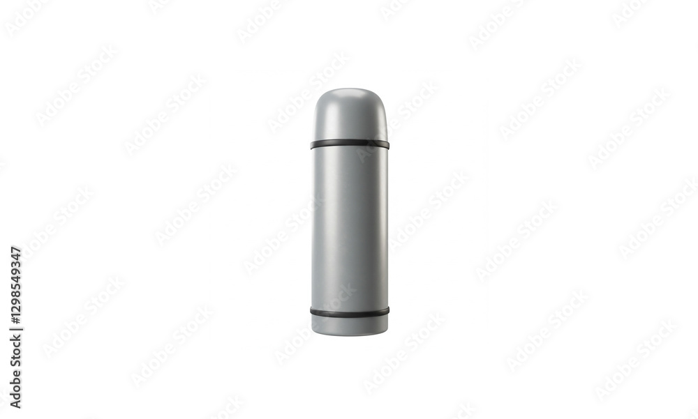 Ultra-Realistic 3D Render of a Cartoon Thermos, Perfectly Lit Against a Pure White Background Ultra-Realistic 3D Render of a Cartoon Thermos, Perfectly Lit Against a Pure White Background