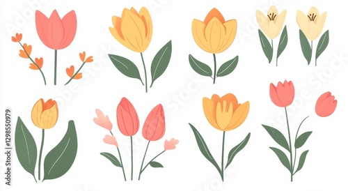 Wallpaper Mural set of tulips Torontodigital.ca