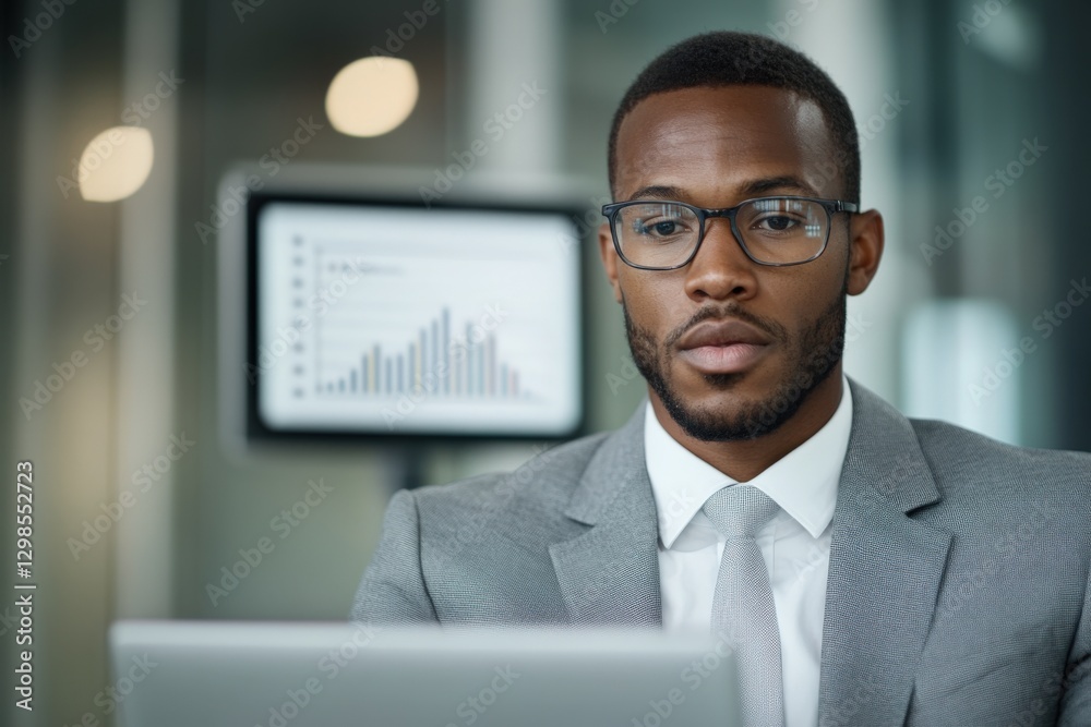 Serious Businessman working in office Serious Businessman working in office