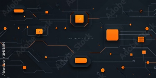 Modern technology background with circuit board design elements