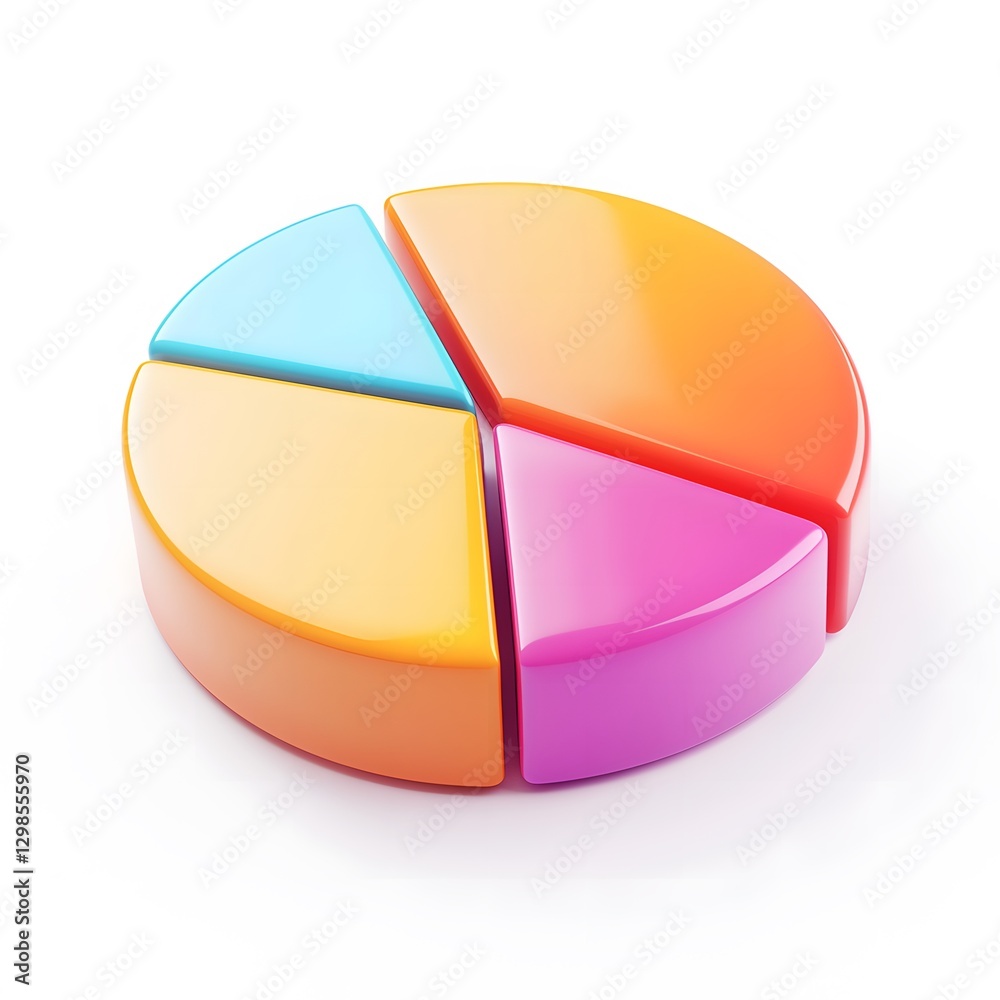 Obraz premium Colorful pie chart analysis office setting infographic professional environment aerial view data visualization insights