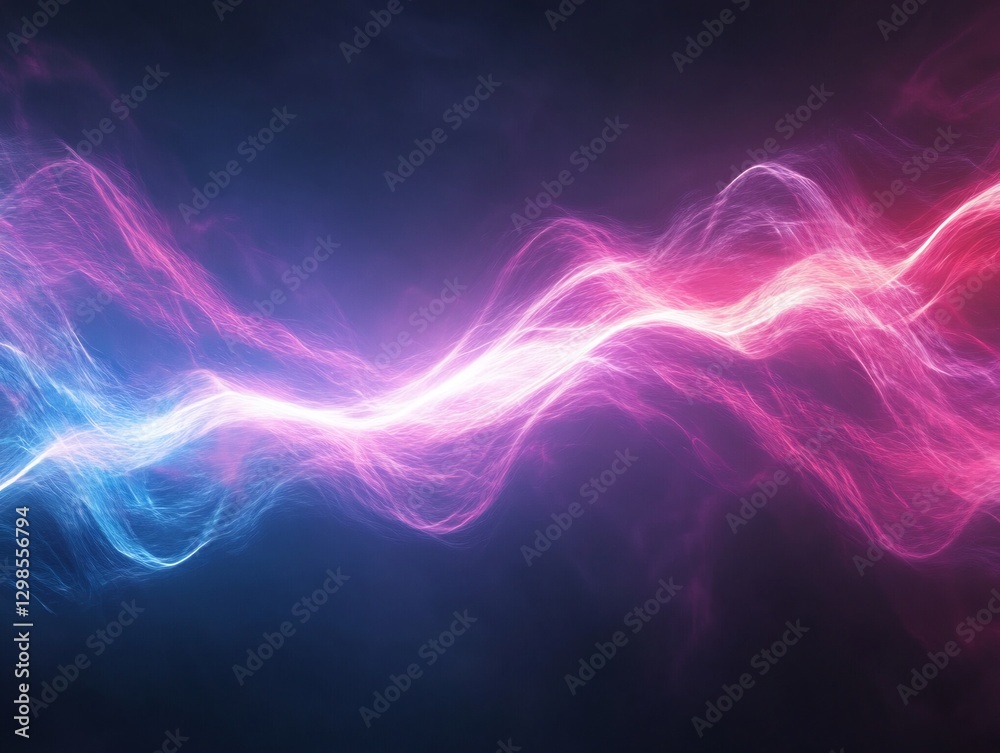 Obraz premium futuristic plasma waves red purple blue hues transition --ar 4:3