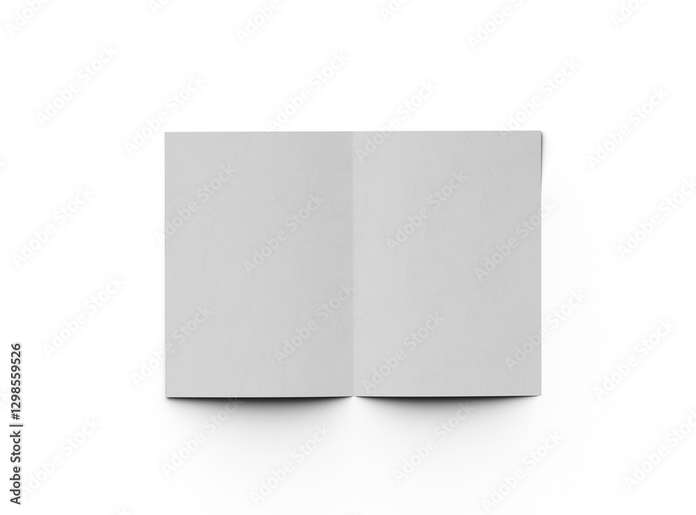 3d rendered image of an A4 sheet with a parallel bend in the center isolated on a transparent background 3d rendered image of an A4 sheet with a parallel bend in the center isolated on a transparent background