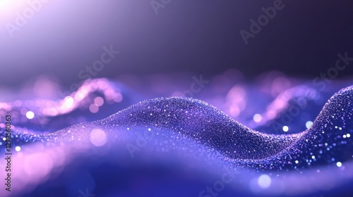 Wallpaper Mural abstract wave of sparkling blue particles Torontodigital.ca