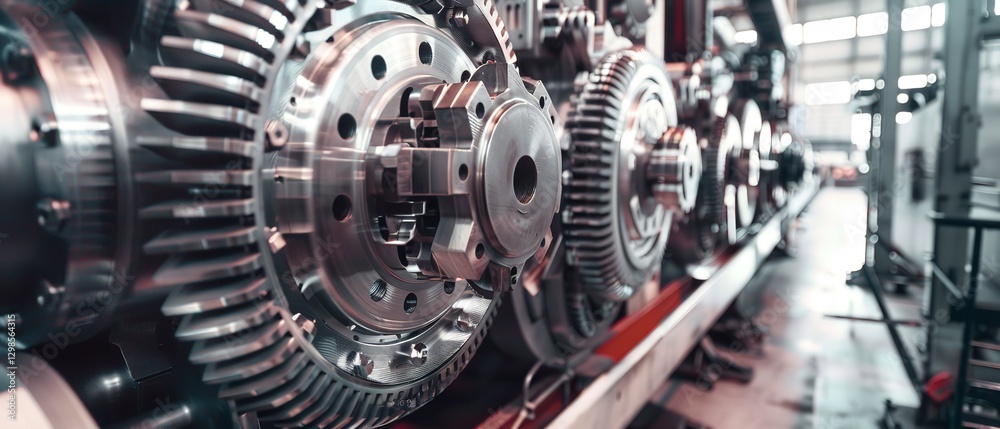 An up-close view of the hand upkeep of machine components with a large industrial background area for text usage, Generative AI. An up-close view of the hand upkeep of machine components with a large industrial background area for text usage, Generative AI.