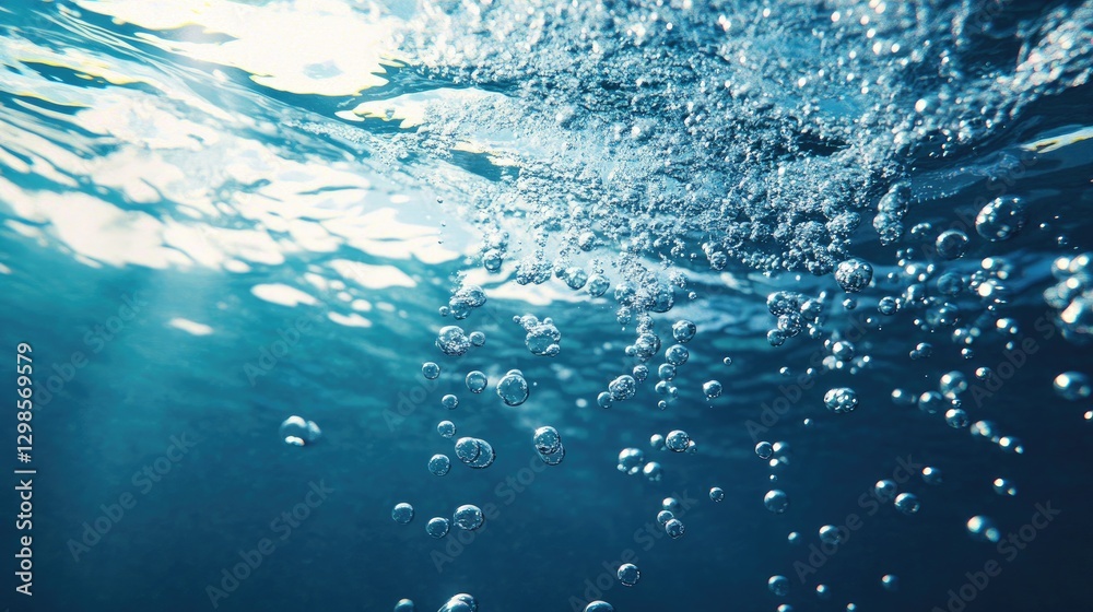 Underwater bubbles rising slowly toward the surface, soft refractions of light creating a dreamlike atmosphere. Underwater bubbles rising slowly toward the surface, soft refractions of light creating a dreamlike atmosphere.